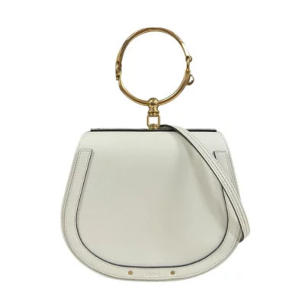 Chloe Nile Bracelet Bag Shoulder Calfskin White 01 18 68 65